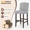 Costway Set of 2 Bar Stools 30" Upholstered Kitchen Breakfast Nailhead Bar Chairs Gray